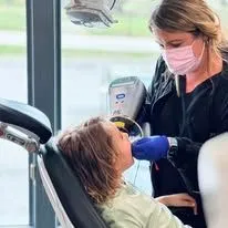 Child during a dental visit